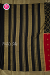 Pure Mysore Crepe Silk Saree-Half And Half pattern-Red And Black- PA56238
