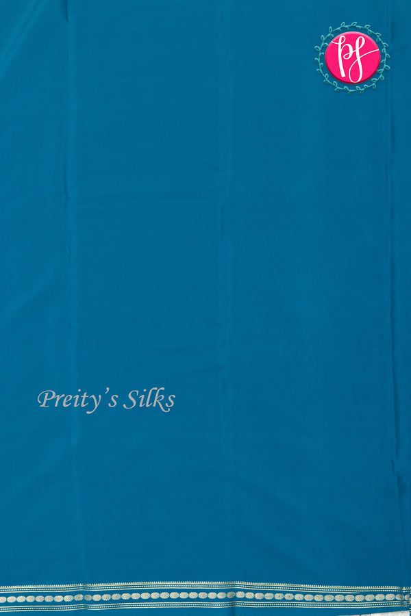 Pure Mysore Crepe Silk Saree-Tealblue-PA20546