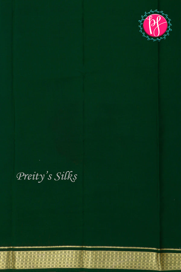 Pure Mysore Crepe Silk Saree-Bottlegreen-PA20890