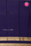 Pure Designer Crepe Silk Saree-Deepnavyblue And Halfwhite-PA20827