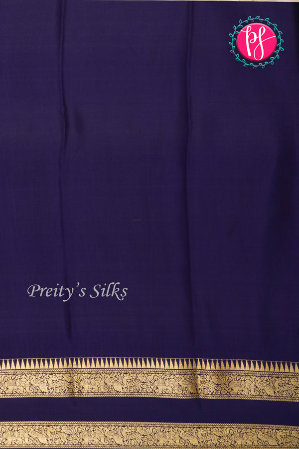Pure Designer Crepe Silk Saree-Deepnavyblue And Halfwhite-PA20827