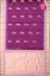 Pure Kanchipuram Silk Saree-Purple And Dustyrose-PF04406