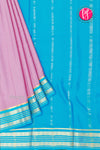 Pure Mysore Crepe Silk Saree-Mauve And TealbluePA29013
