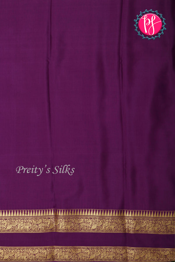 Pure Designer Crepe Silk Saree-Purple And Halfwhite-PA20827