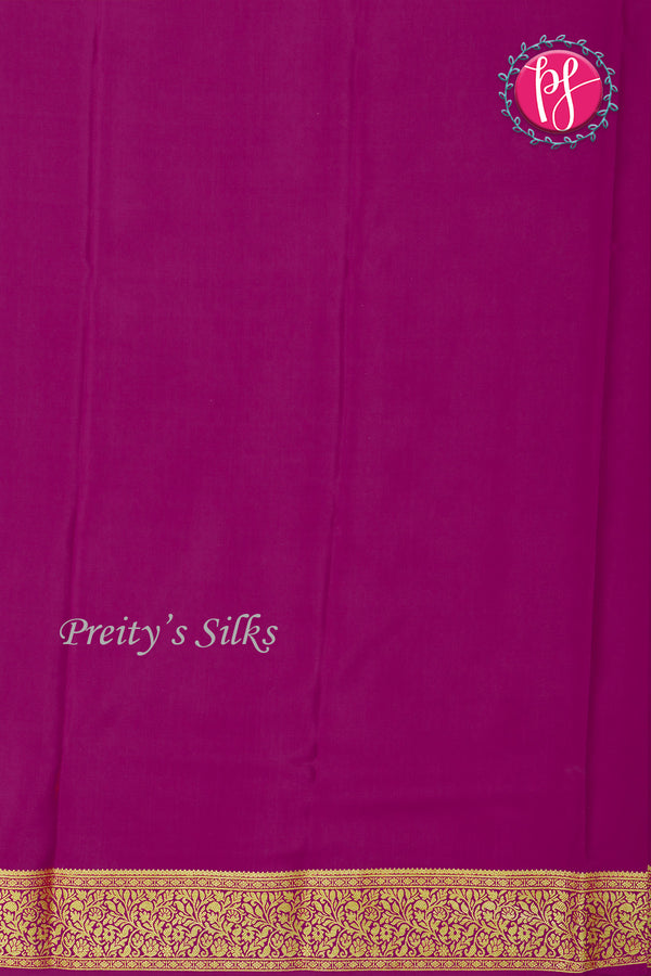 Pure Mysore Crepe Silk Saree -Olive green And Mejentapink-PA01162