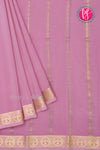 Pure Mysore Crepe Silk Saree-Gandaberunda Self-Mauve-PA29132