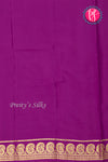 Pure Mysore Crepe Silk Saree-Sky Blue And Purple-PA20648