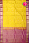 Pure Kanchipuram Silk Saree-Yellow And Purple-PA23588