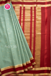 Pure Mysore Crepe Silk Saree-Seagreen And Maroon- PA56208