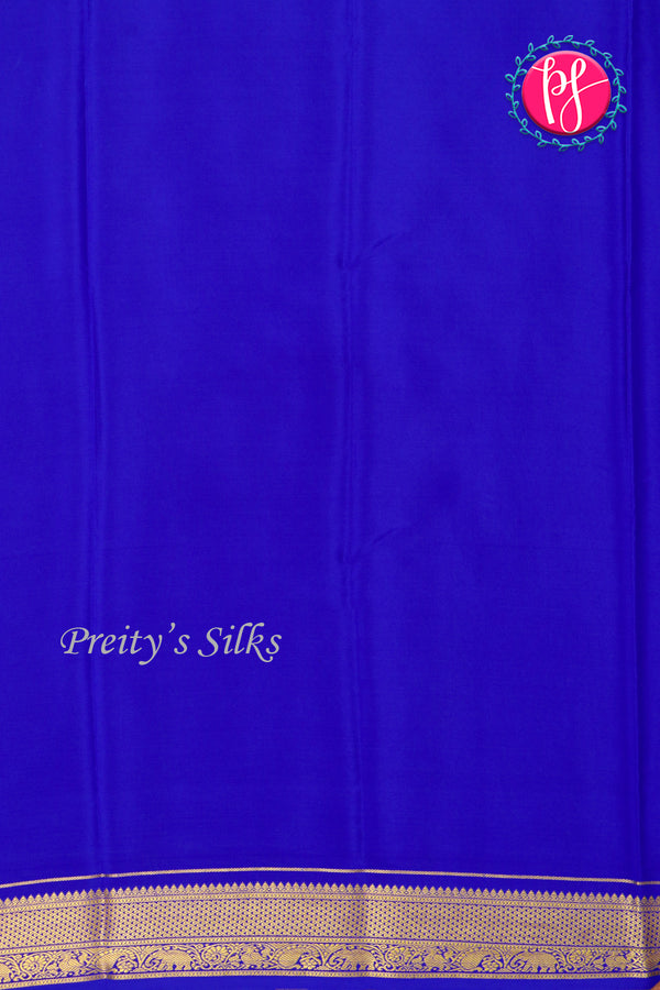 Pure Mysore Crepe Silk Saree-Royalblue-PF20850