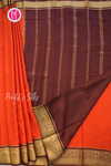 Pure Mysore Crepe Silk Saree-Rustorange And Deepmarron-PA55397