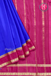 Pure Mysore Crepe Silk Saree -Royal blue And Mejentapink-PF82488