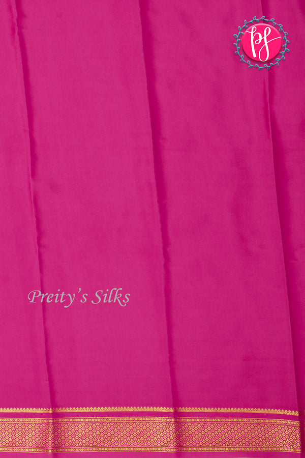 Pure Mysore Crepe Silk Saree-Mustardyellow And Pink-PA22355