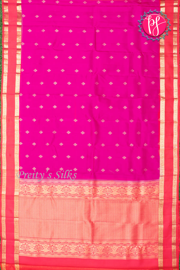 Half Pure Kanchipuram Silk Saree-Mejentapink And Red-PA27022