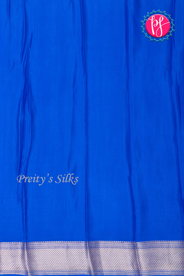 PURE KADDI BANARASI GEORGETTE SILK SAREE-Royalblue-PA23868