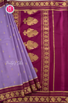 Pure Mysore Crepe Silk Saree-LavenderAnd Wine-PA56162