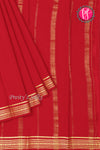 Pure Mysore Crepe Silk Saree -Red-PF46924