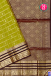 Kanchipuram Soft Silk Saree-Metallicgreen And Deepbrown-PA27210