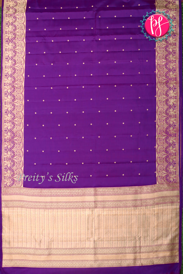 Pure Kanchipuram Silk Saree-Purple-PA20369