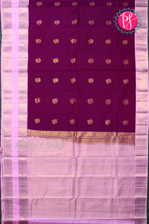 Pure Kanchipuram Silk Saree-Darkmaroon And Lightpink-PA23514