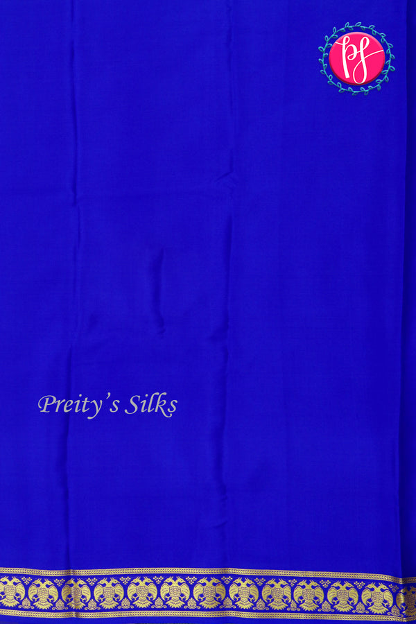 Pure Mysore Crepe Silk Saree-Gandaberunda Border-Royalblue-PA20598