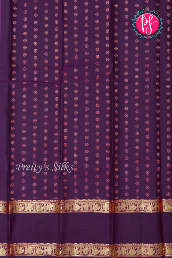 Pure Kanchipuram Silk Saree-Mehandigreen And Deeppurple-PA35458