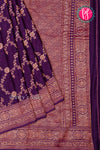 PURE KADDI BANARASI CREPE SILK SAREE-Purple-PA29680