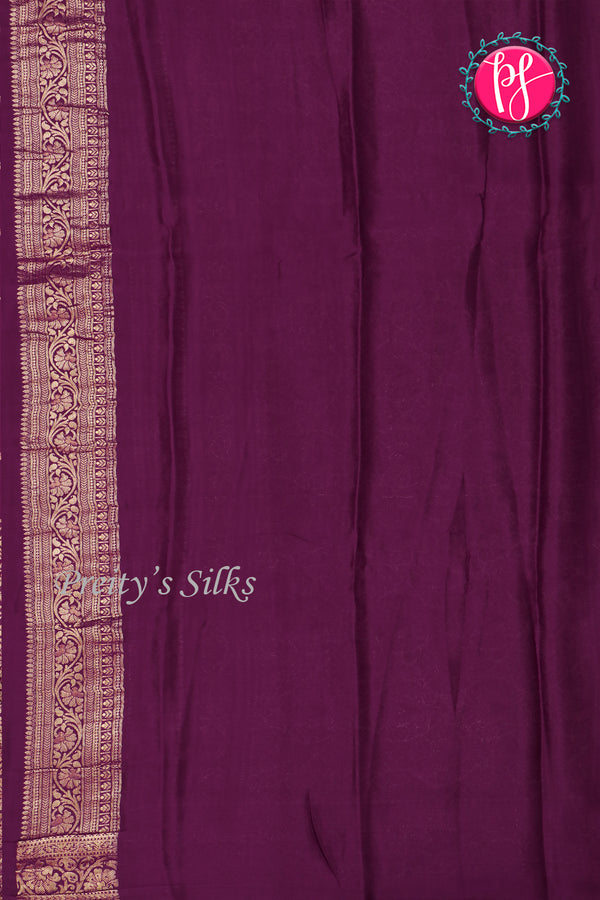 PURE KADDI BANARASI GEORGETTE SILK SAREE-Deepwine-PA23833