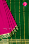 Pure Mysore Crepe Silk Saree-Pink And Green-PA28717