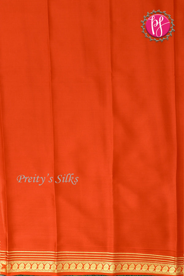 Pure Mysore Crepe Silk Saree -Orange-PA03096