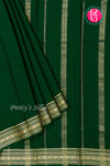 Pure Mysore Crepe Silk Saree-Bottlegreen- PA35304