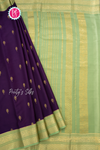 Pure Mysore Crepe Silk Saree-Deeppurple AndPastelgreen-PA56143