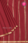 Pure Mysore Crepe Silk Saree-Marron-PA21766