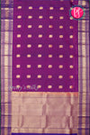 Half Pure Kanchipuram Silk Saree-Purple And Navyblue-PA25960