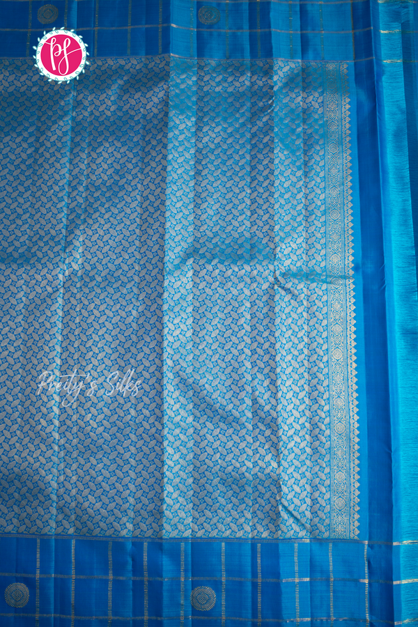 Pure Kanchipuram Silk Saree-Blue -PA57122