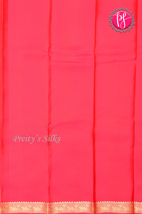 Pure Kanchipuram Silk Saree-Rosepink-PA27091