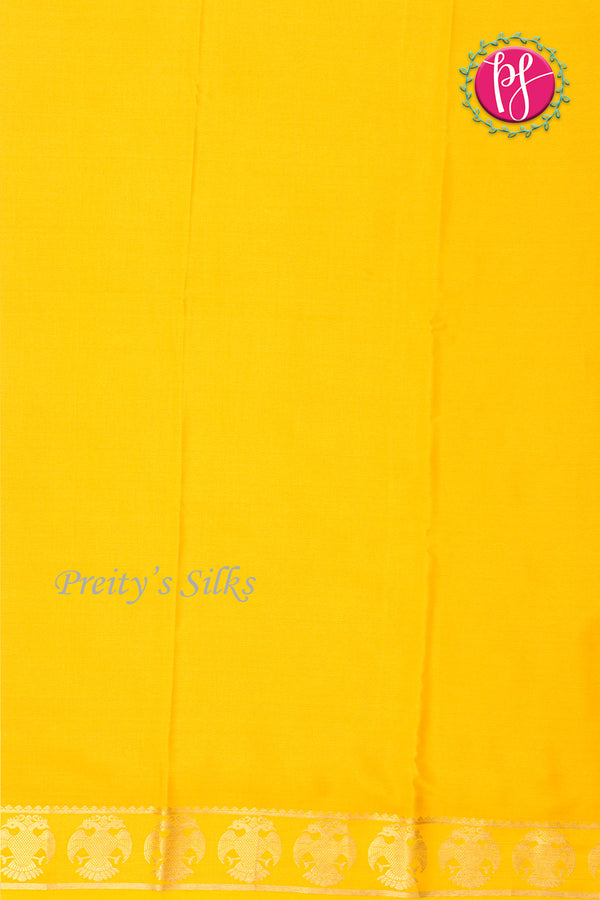 Pure Mysore Crepe Silk Saree-Gandaberunda Border-Yellow-PF84405