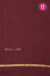 Pure Mysore Crepe Silk Saree Contrast PlainBorder -Rustorange And Maroon-PA10788