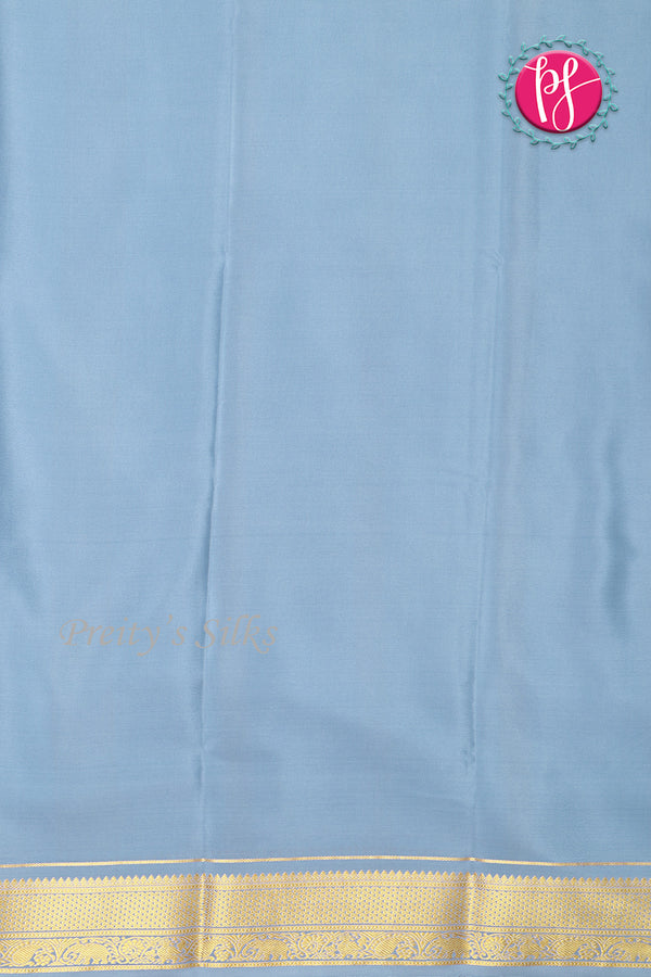 Pure Mysore Crepe Silk Saree -Bluishgrey-PA01332