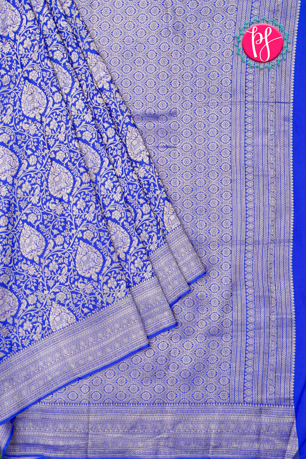 Pure Brocade Designer Crepe Silk Saree-Royalblue-PA35819