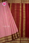 Pure Mysore Crepe Silk Saree-Rosepink And Marron-PA56143