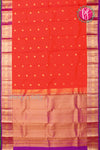 Half Pure Kanchipuram Silk Saree-Orange And Purple-PF82225