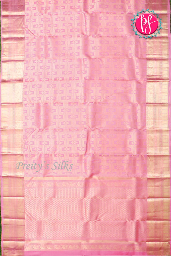 PureBrocade Kanchipuram Silk Saree-Pastelpink-PA24536