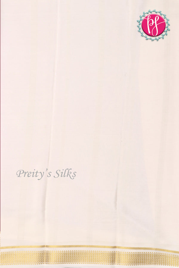 Pure Mysore Crepe Silk Saree -Maroon And White-PA10650