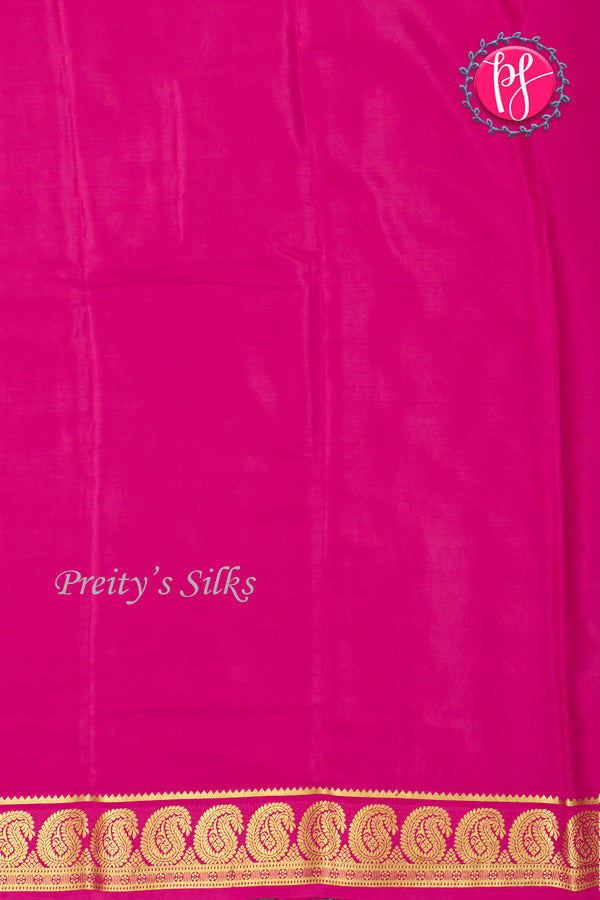 Pure Mysore Crepe Silk Saree-Skyblue And Mejentapink-PA20648
