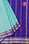 Pure Mysore Crepe Silk Saree-TurquoiseBlue And Blue- PA34176