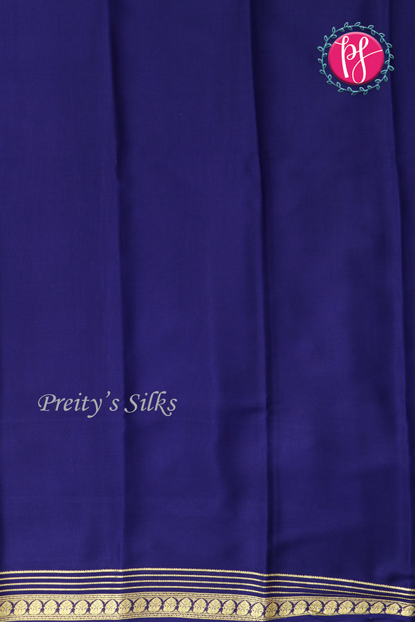 Pure Mysore Crepe Silk Saree -Navyblue-PA03096