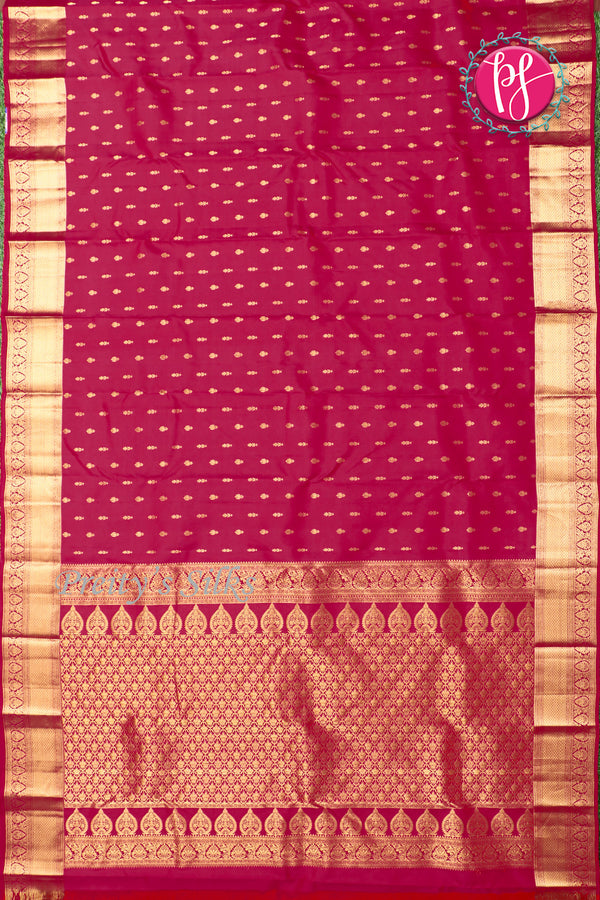 Pure Kanchipuram Silk Saree-Mejentapink-PA04342