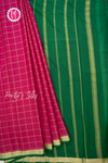 Pure Mysore Crepe Silk Saree-Mejentapink And Bottle green- PA56111