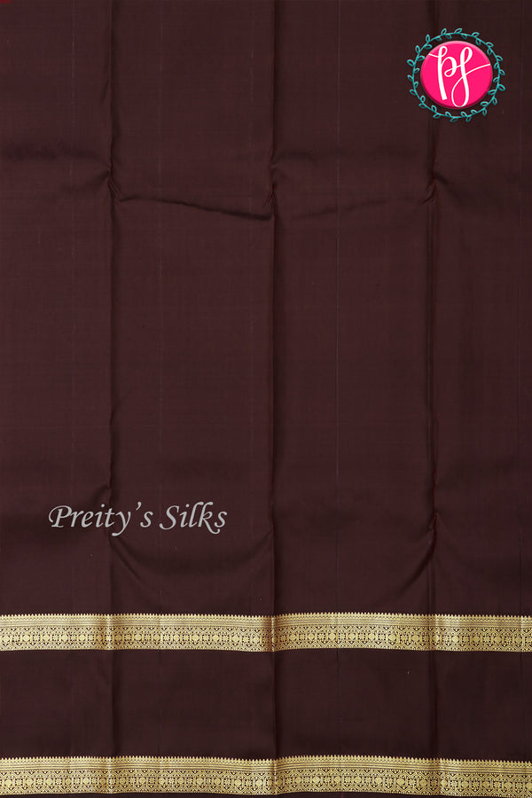 Pure Kanchipuram Silk Saree-Rustorange And Darkmarron-PA26219